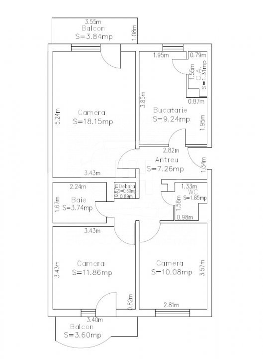 Apartament 3 camere decomandat, zona Plopilor