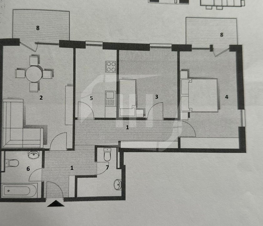 Apartament 3 camere, semifinisat, intermediar, zona strazii Frunzisului