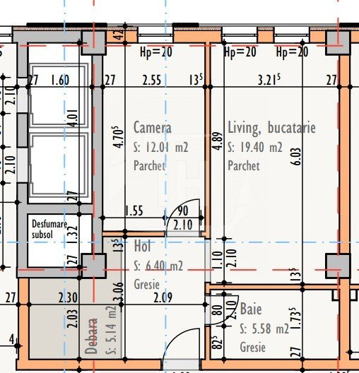 Apartament cu 2 camere, etaj intermediar, constructie finalizata cu CF