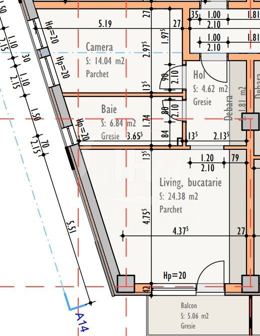 Apartament cu 2 camere, etaj intermediar, constructie finalizata cu CF