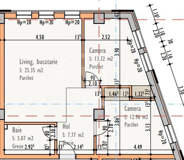 Apartament cu 3 camere, etaj intermediar, constructie finalizata cu CF