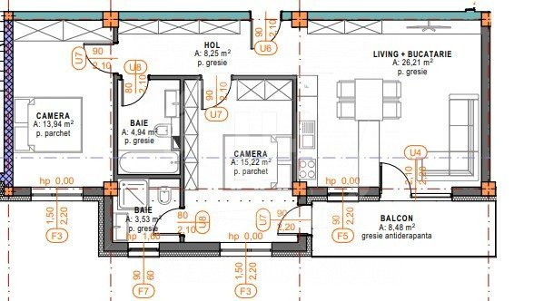 Apartament 3 camere, etajul 1, in ansamblu rezidential