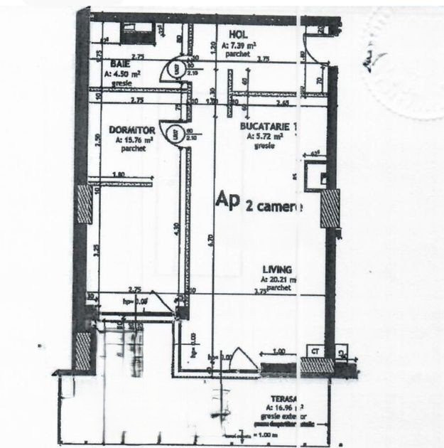 Apartament 2 camere cu terasa la cheie, zona Baza Sportiva Gheorgheni